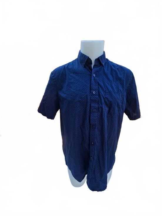 Club Room Other - Club Room Men's Large Navy Blue Short Sleeve Button-Up Shirt with Polka Dot